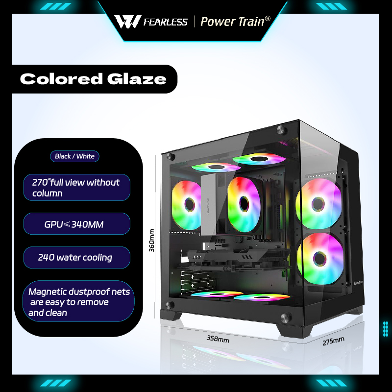 Power Train Coloured Glaze MAT - đánh giá và giá Console Gaming Pc Case