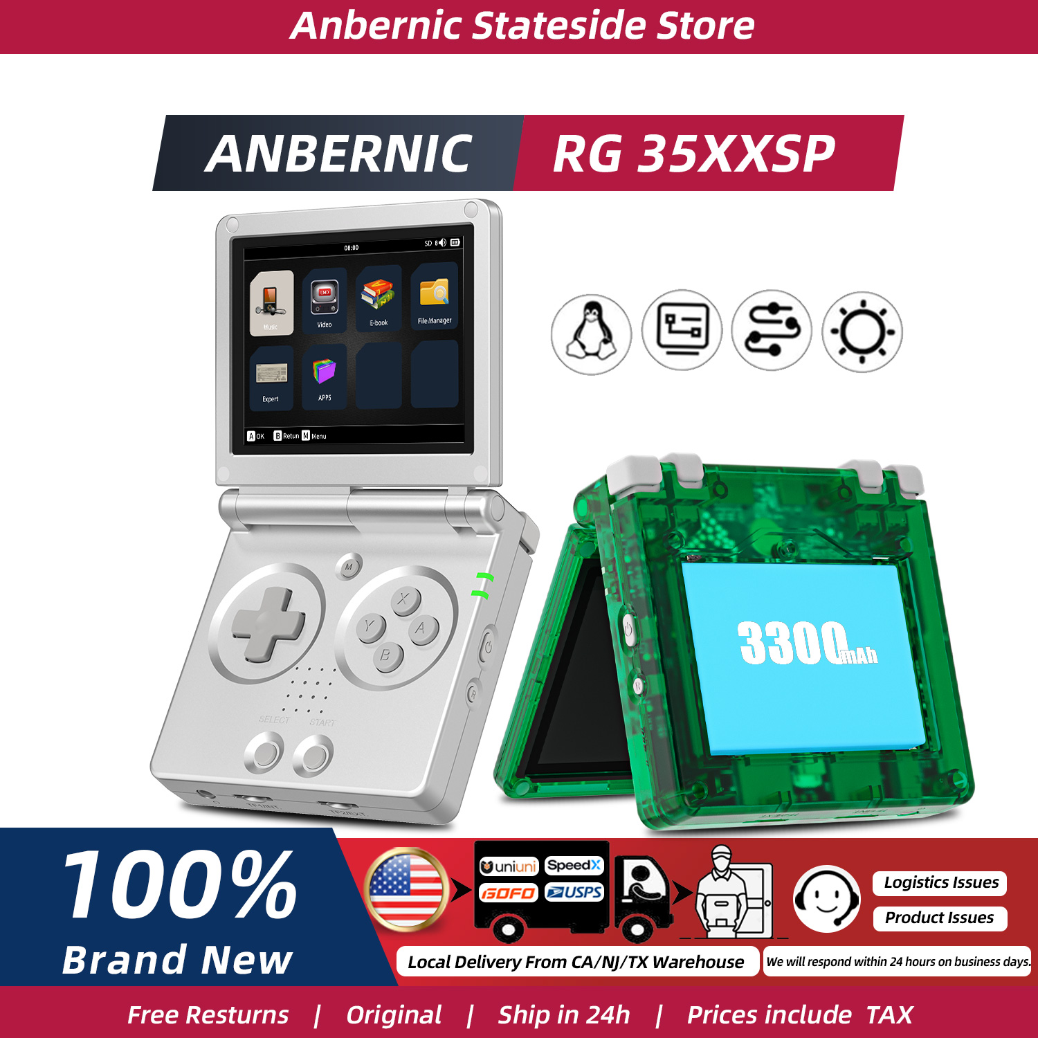 ANBERNIC RG35XXSP FILP 3.5 Inc - đánh giá và giá Gaming Console G5