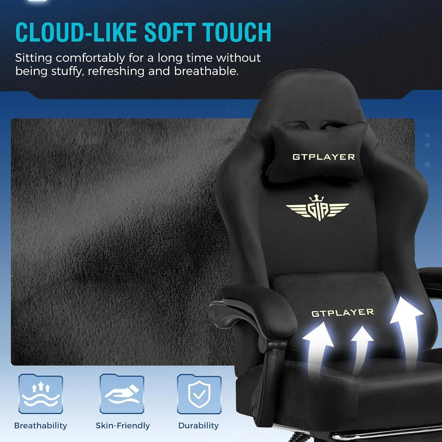 Big and Tall Gaming Chair Fabr - đánh giá và giá Gaming Chair Cushion