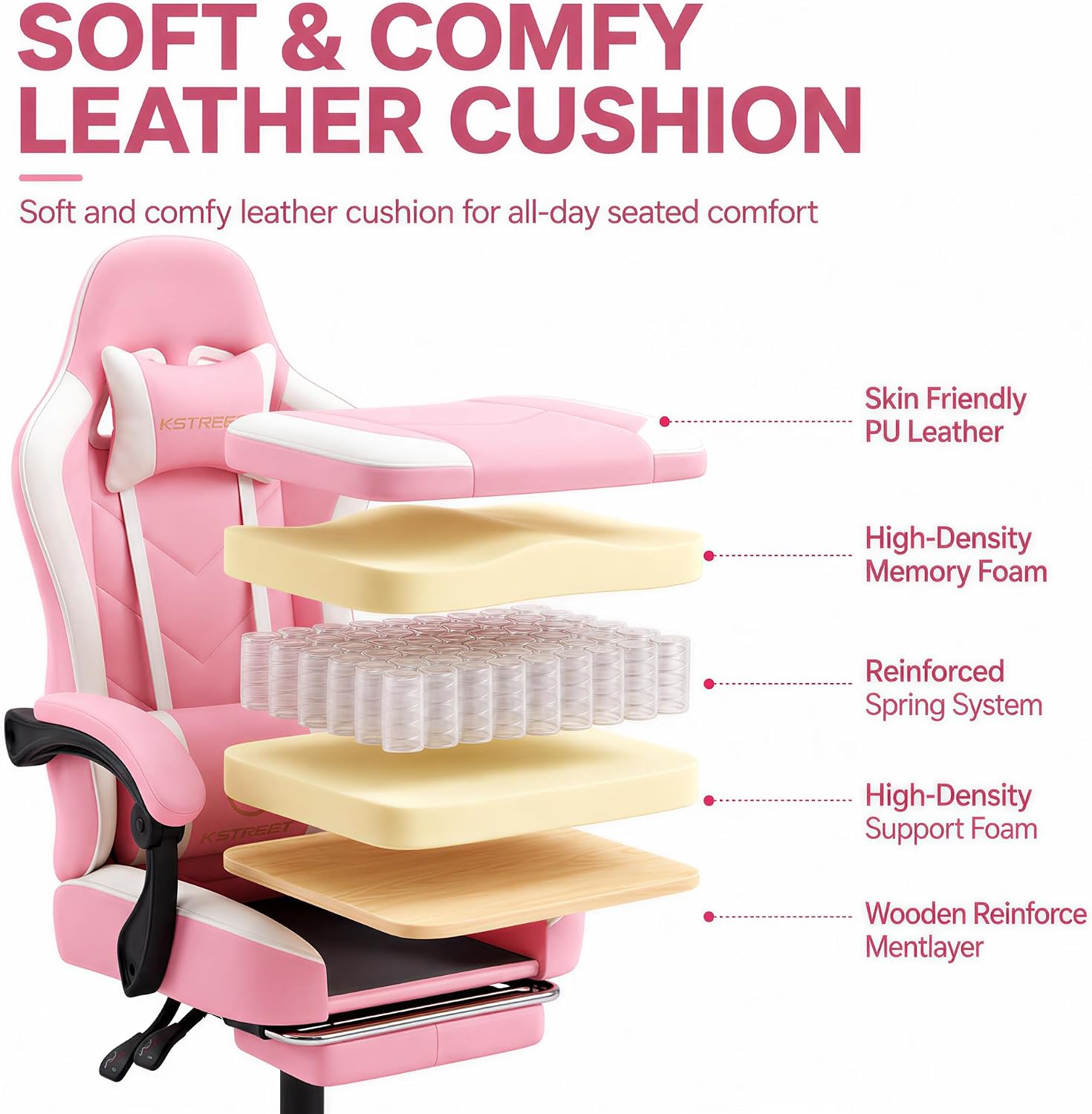 Ergonomic High Back Gaming Cha - đánh giá và giá Gaming Chair Cushion