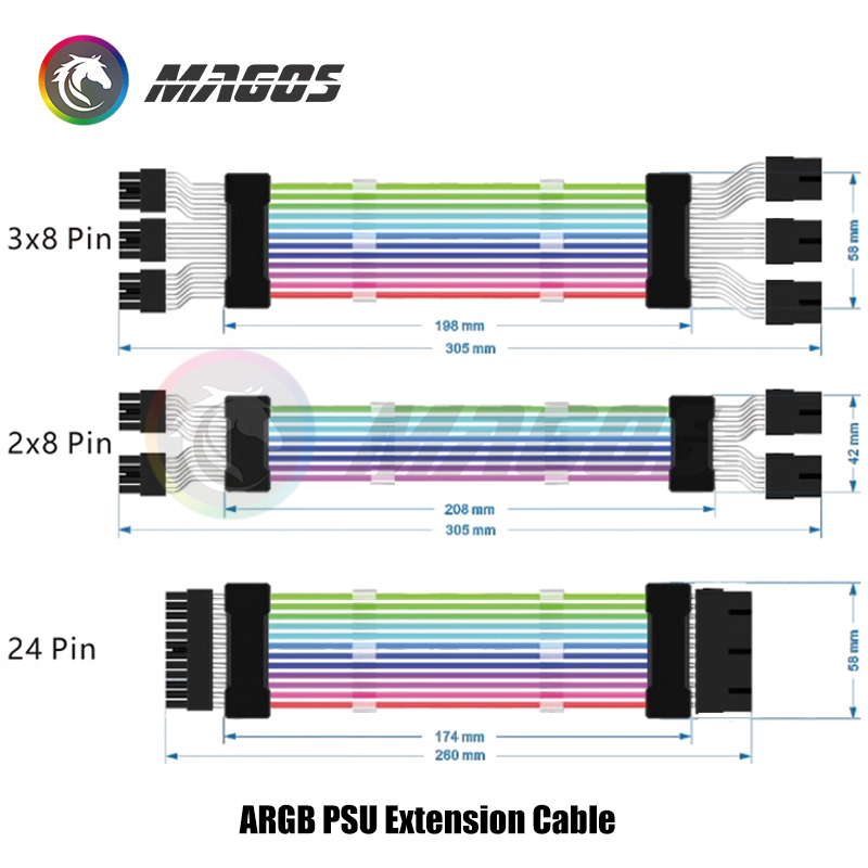 PSU Extension Cable RGB, ATX 2 - đánh giá và giá Console Gaming Pc Case